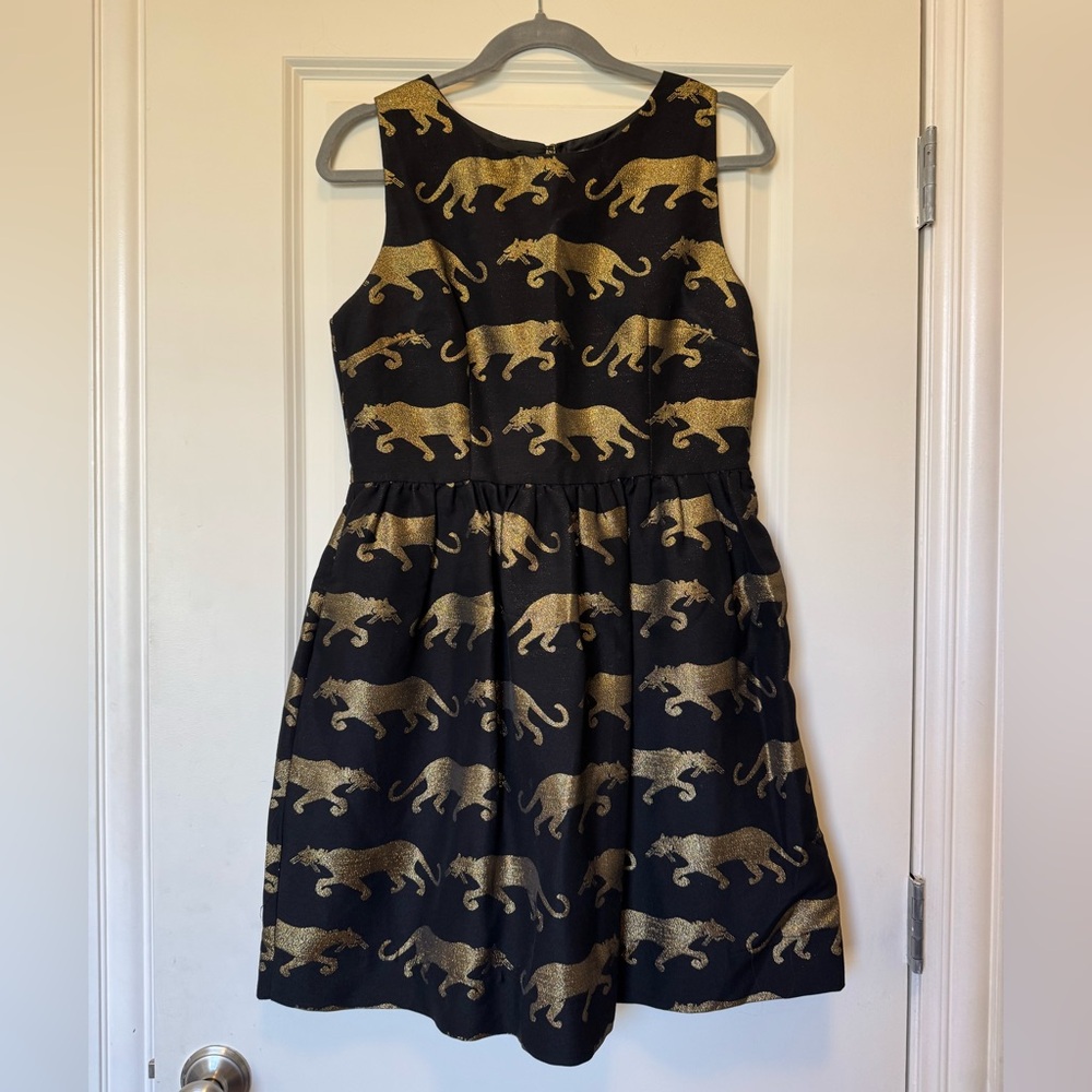 Dollcake Black and Gold Glitter Panther Dress